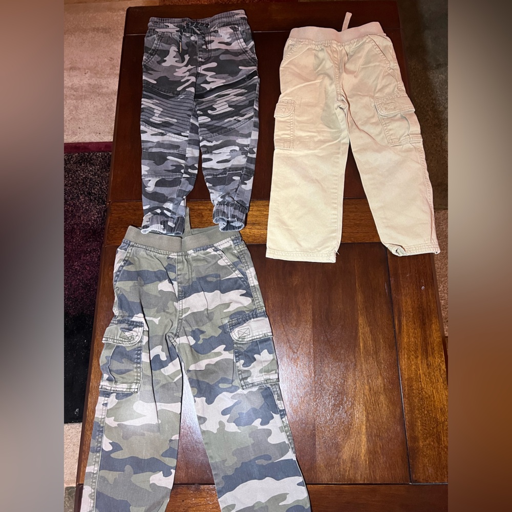 Place Kids Camouflage and Beige Cargo Pants Trio